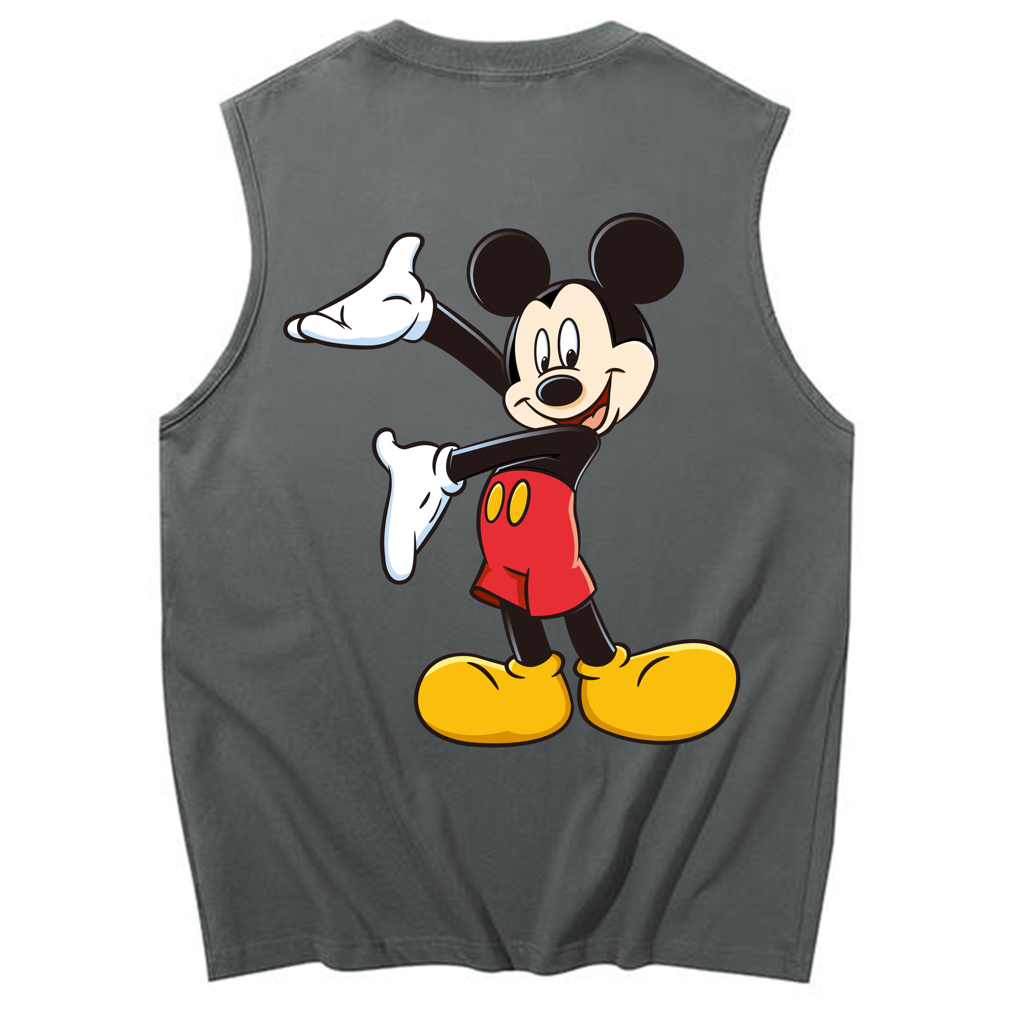 ミッキーマウス Mickey Mouse コットン100％タンクトップ（背面プリント）